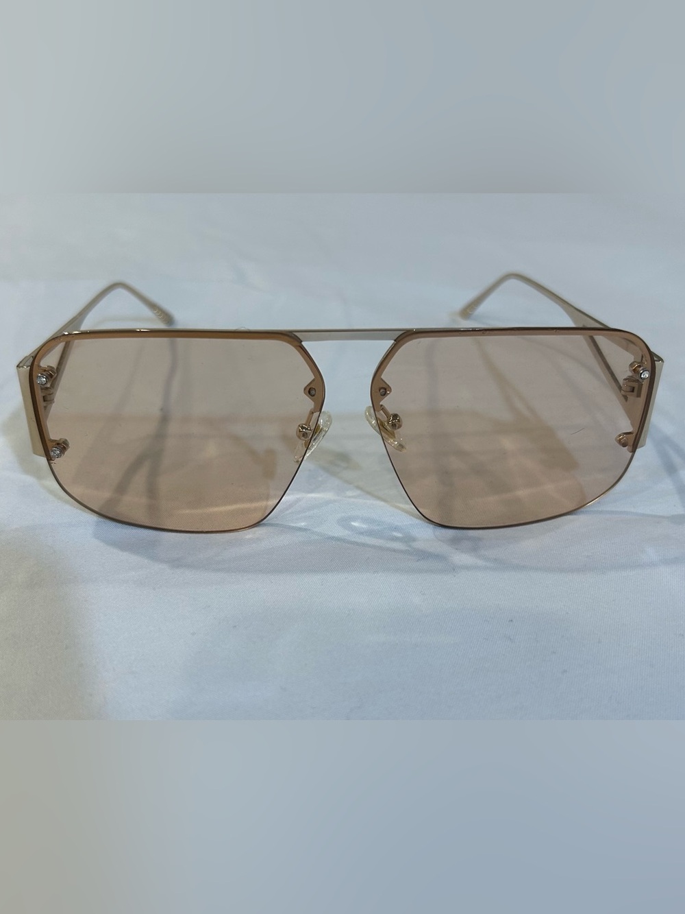 Women's Fashion Rimless Square Sunglasses - Brown